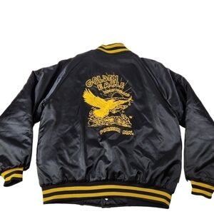 Pine County Size L Ringer Nylon Jacket Vintage 70s 80s USA Vacationland Black